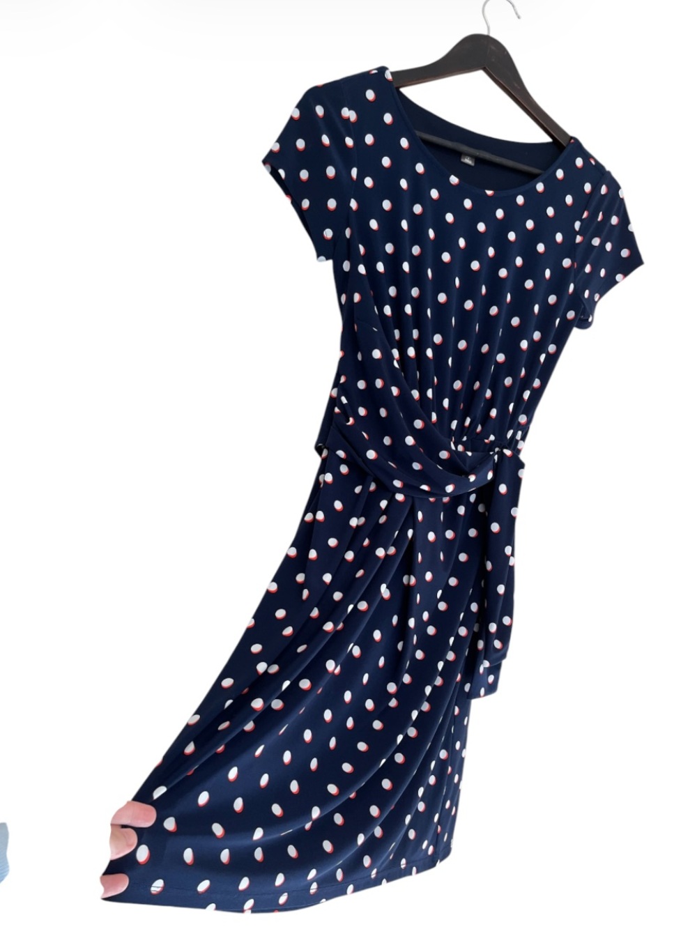 Tommy Hilfiger Stretchy Navy Red and White Polka Dot Mini Dress